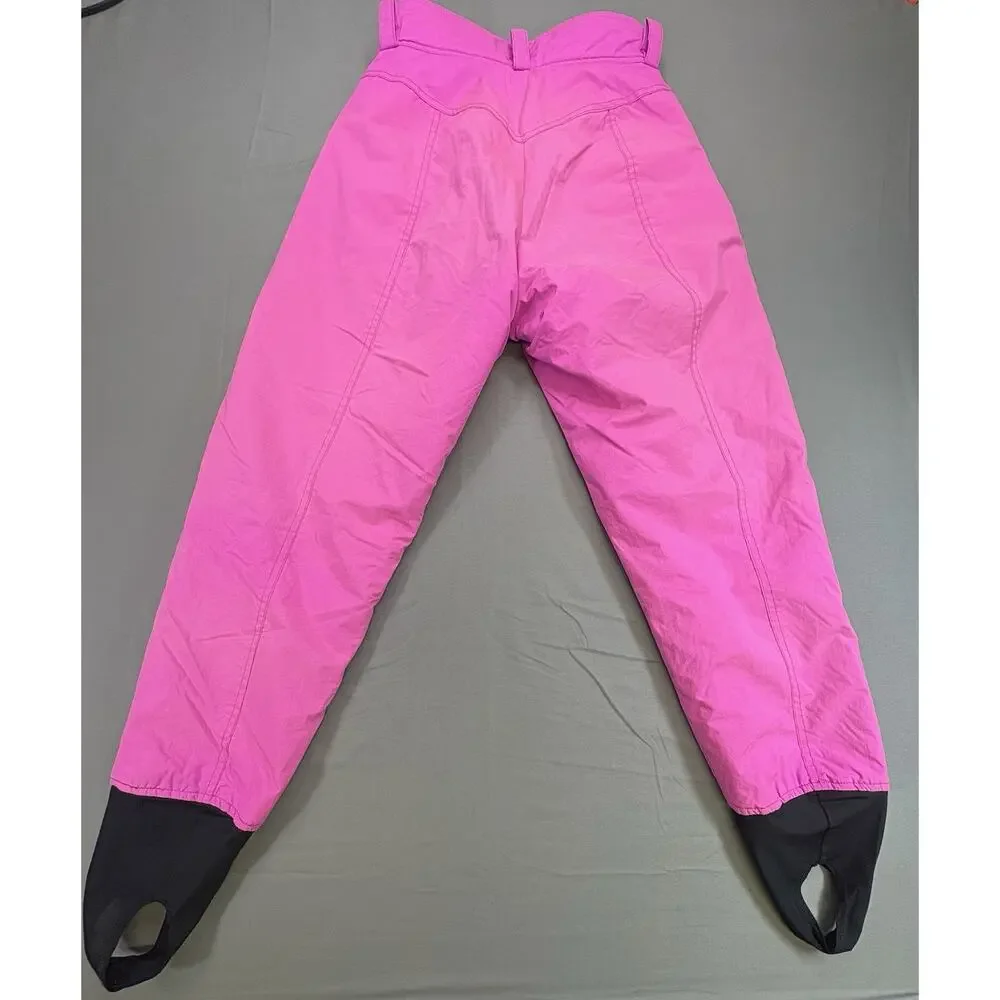 Vintage 80s 90s Tyrolia by Head Neon Hot Pink Ski Snow Pants Girl’s 10 Celtech - Picture 2 of 12